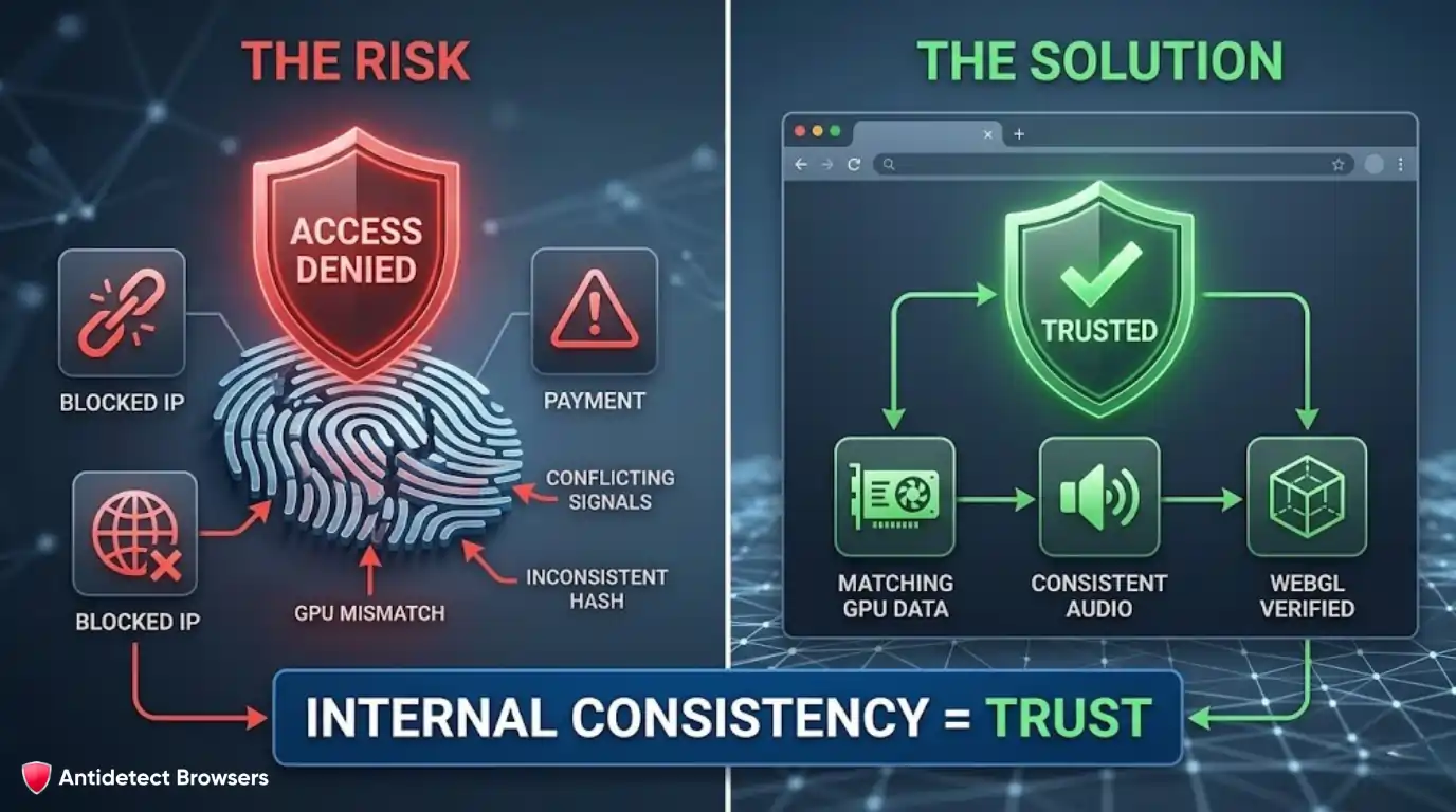 Canvas spoofing failure causing fingerprint detection