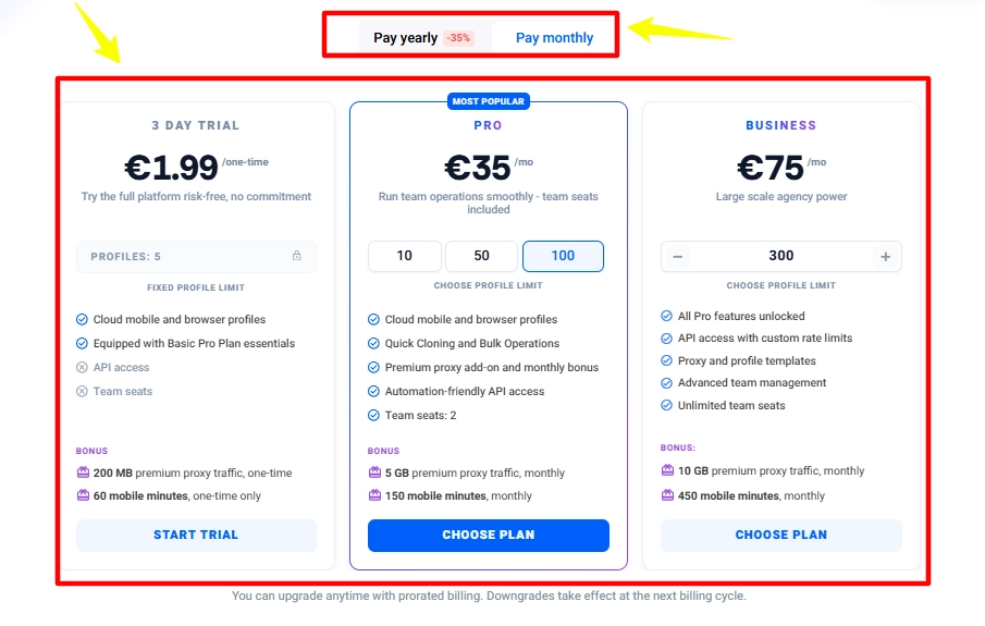 Pick Your Multilogin Plan