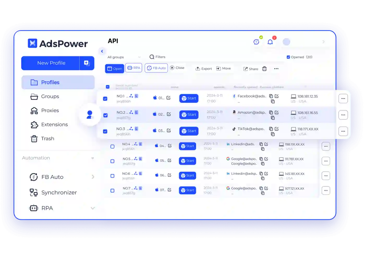 Adspower Interface