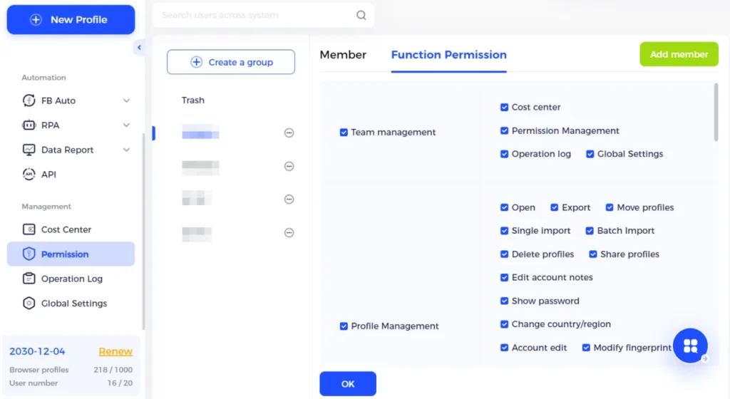 AdsPower Review 2026: We Ran 200+ Profiles for 2 Months 13 Adspower Team Management and Permissions