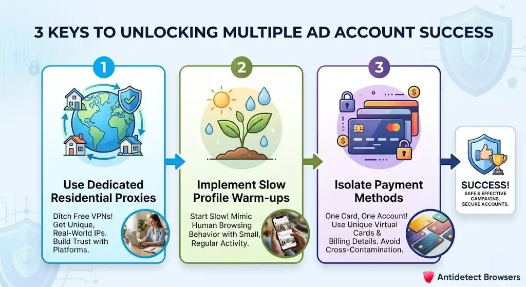 Run Multiple Ad Accounts Safely Without Getting Banned