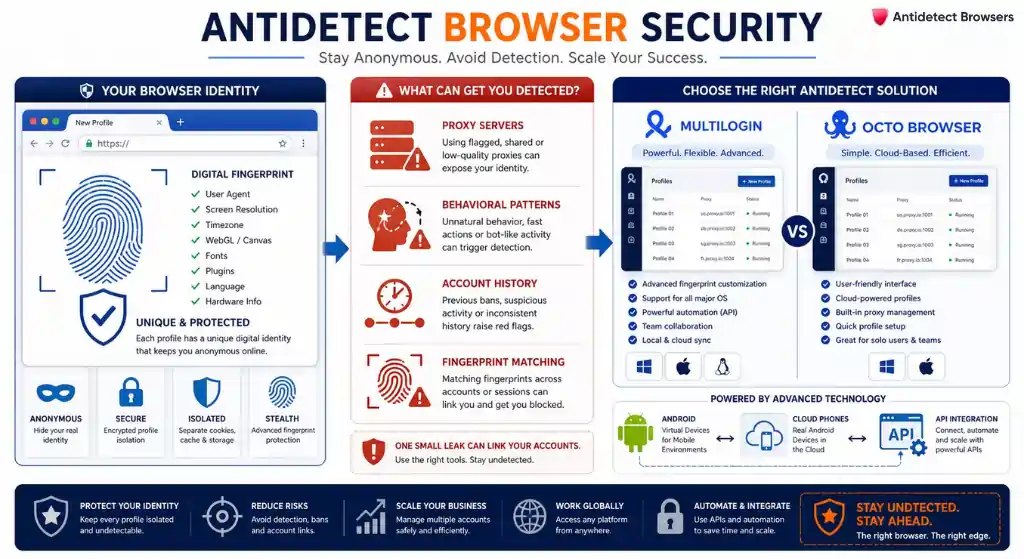Multilogin vs Octo Browser: Best Pick for Marketers (2026) 18 Antidetect browser limitations and account safety factors