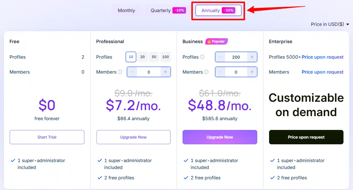 AdsPower Coupon: Working Antidetect Browser Deals (2026) 9 Choose AdsPower Annual Billing Cycle