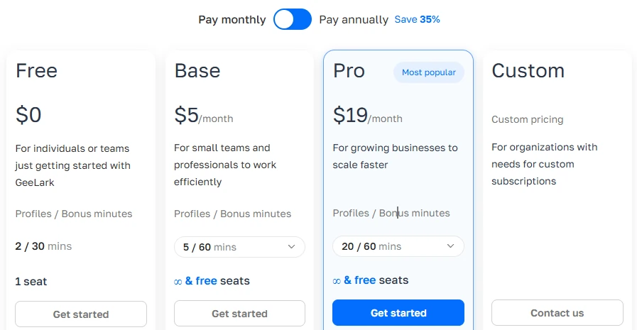 GeeLark Pricing 2026: Monthly Cost and Cloud Phone Fees 2 GeeLark Pricing Plans