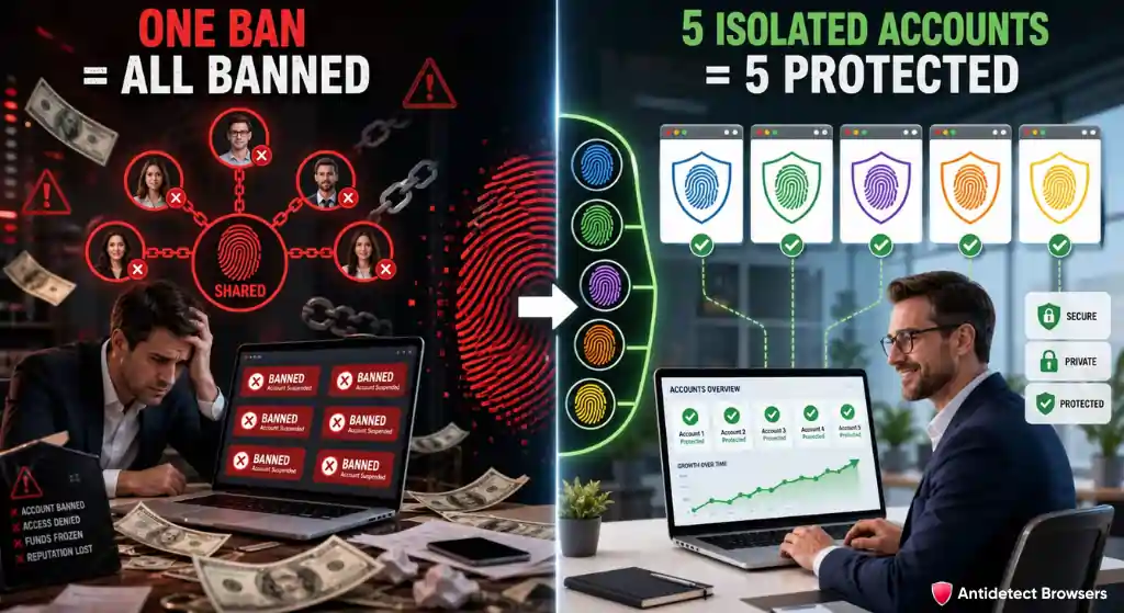 What Is Browser Fingerprinting? Tracking Signals Explained 6 Multiple linked accounts banned after shared browser fingerprint detection