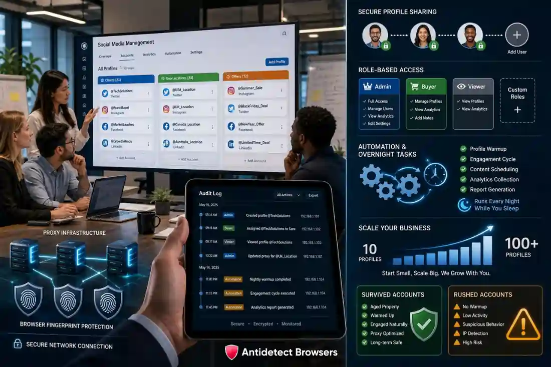 How to Manage Multiple Facebook Accounts Safely in 2026 8 Team workflow for scaling and managing Facebook accounts
