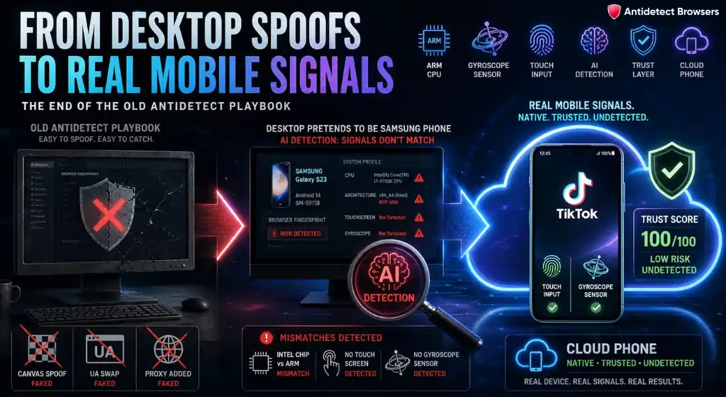 6 Best Mobile Antidetect Browsers 2026: Tested & Ranked 2 Mobile fingerprinting challenges old antidetect browser methods