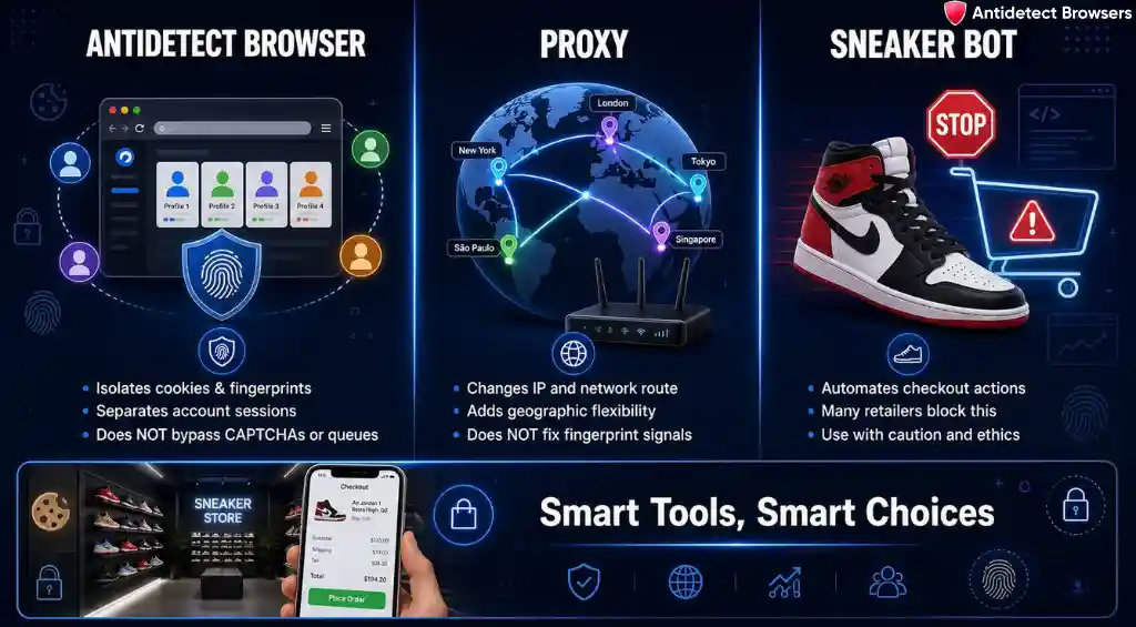 Browser, proxy, and sneaker bot roles explained