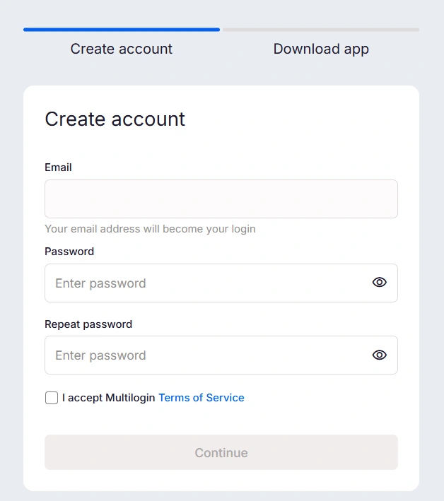 Create your Multilogin account