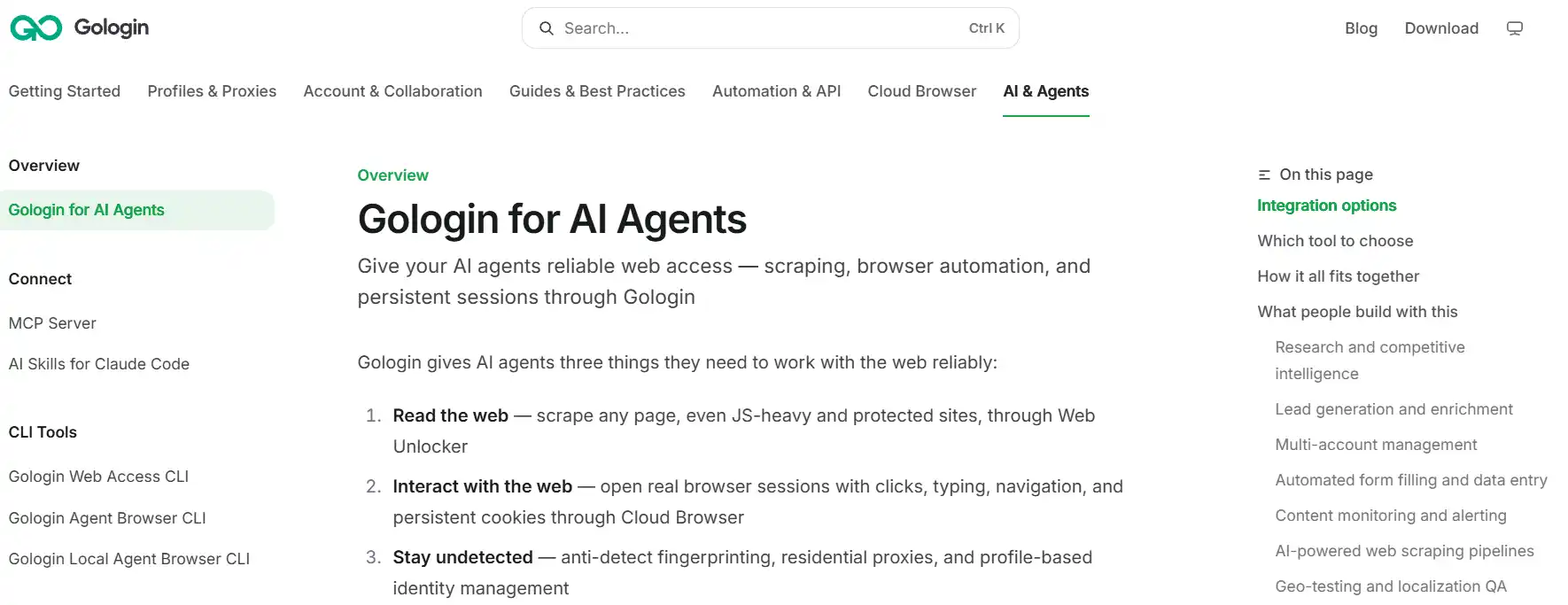GoLogin AI agents