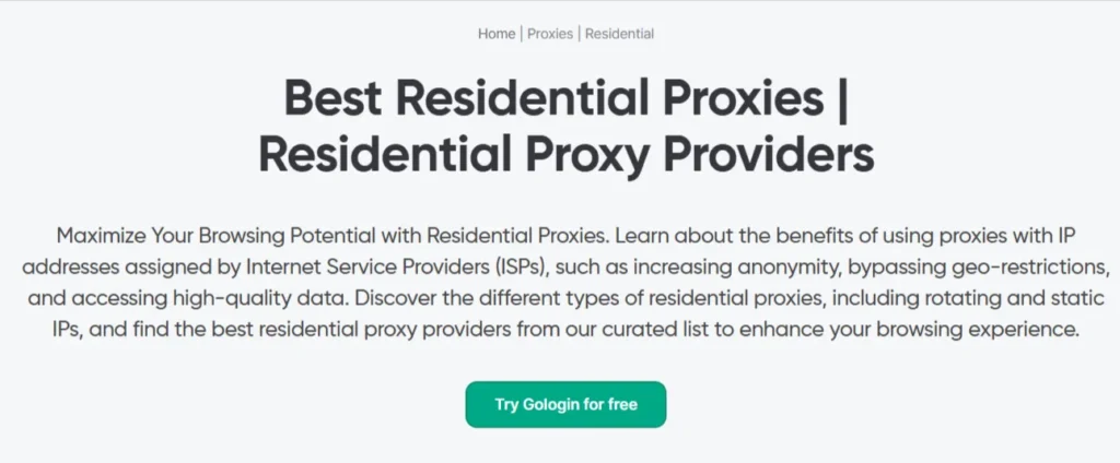 GoLogin Review 2026: We Tested It Across Our Own Ad Accounts 7 GoLogin Built-In Residential Proxies