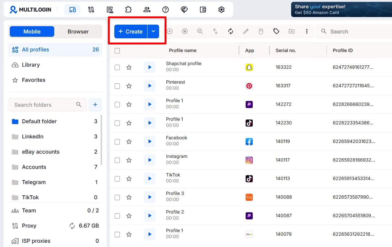 Multilogin social accounts