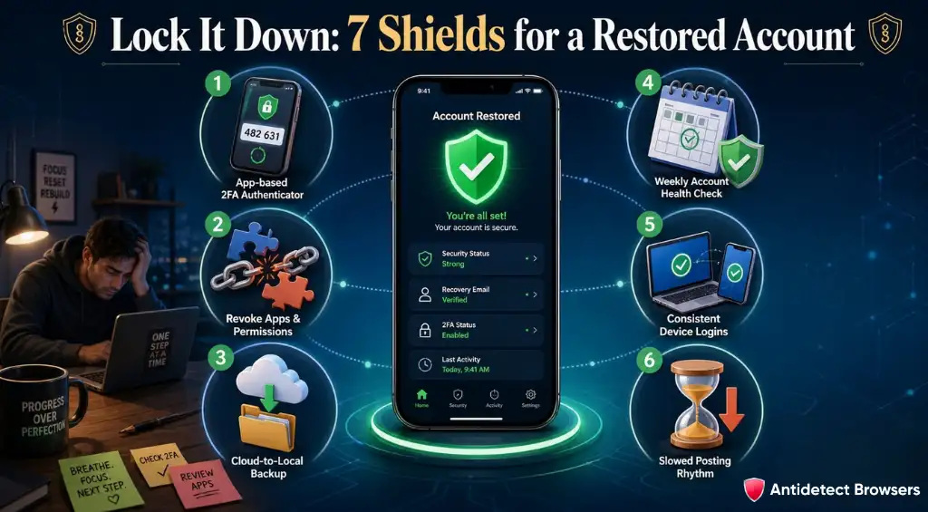 Restoration hardening prevents fatal account flags later