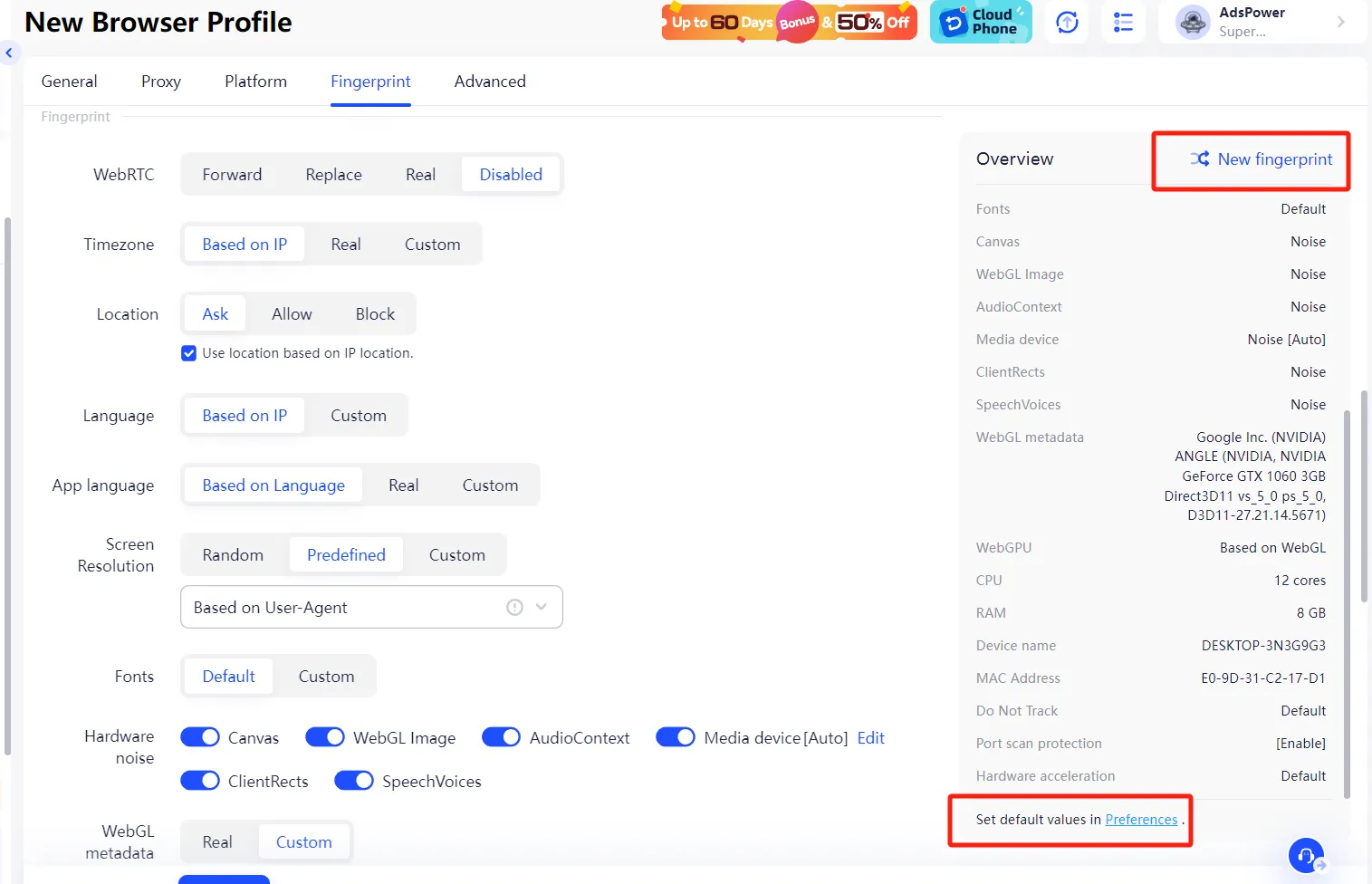 AdsPower Review 2026: We Ran 200+ Profiles for 2 Months 17 AdsPower Fingerprint Setup